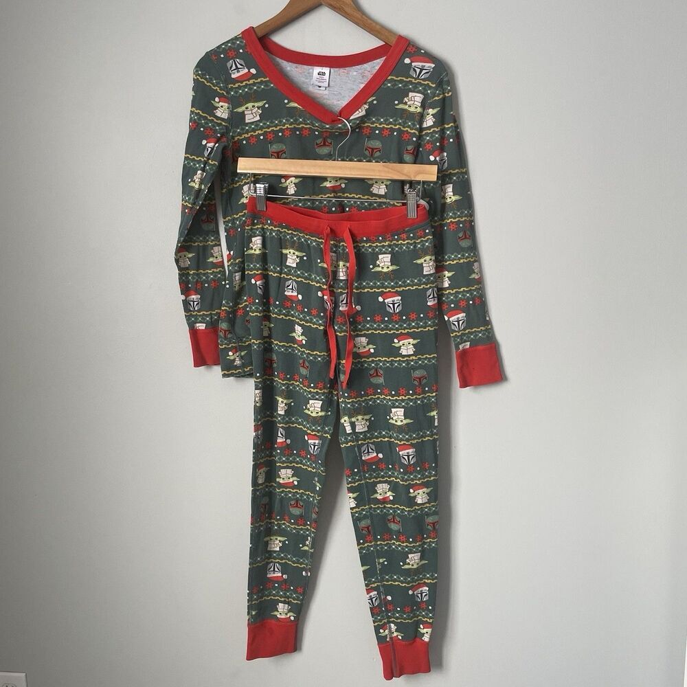 Hanna Andersson Star Wars Yoda Holiday Christmas Pajama Set Women's Size Small